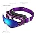 OutdoorMaster OTG Ski Goggles - Over Glasses Ski/Snowboard Goggles for Men, Women & Youth - 100% UV Protection (Purple Frame + VLT 15.8% Grey Lens with Full REVO Blue)