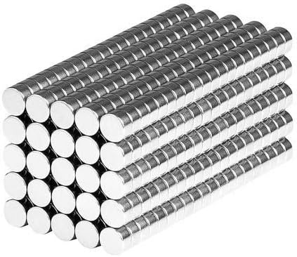 Techamazon 50Pieces of 6mm X 1.5mm Magnets Nickel Coated Round Premium Brushed Refrigerator Magnet For Science And School Projects
