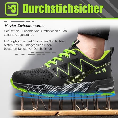 Safety Shoes for Men Women Non-Slip Work Sneakers Lightweight Comfortable Breathable Safety Footwear with Steel Toe