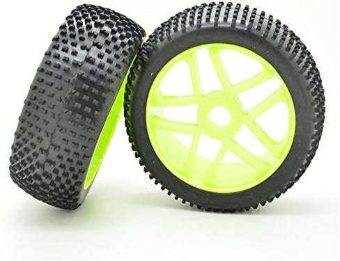 Green RC 1:8 Off-Road Racing Car Rubber Tyre 5 Spoke Tires & Plactic Wheel Rim for HSP Buggy Car Pack of 4 - Image 5