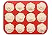 Silicone Muffin Pan / Tin Cupcake Mold by Daisy's Dream - 12 Cup Silicone Pan / Baking Tray - Easy To Use - Simple To Clean, Red Bakeware