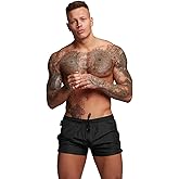 TONLEN Mens Swimwear Sports Shorts Swim Trunks with Zipper Pockets