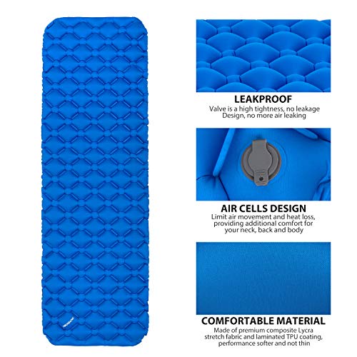 OBOSOE Lightweight Air Sleeping Pad, Inflatable Superior Insulation Sleeping Mat Suitable for 4 Season Camping, Backpacking, Hiking, Sleeping Bag, Hammock - Thumbnail 2