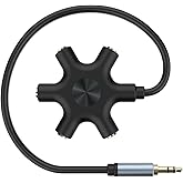 Multi Headphone Audio Splitter, 5-Way Jack 3.5mm Audio Stereo Headset Splitter Adapter, Headphone Splitter to Connect Up to 5