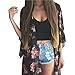 Fanala Bohemia Women Ethnic Floral Print Chiffon Long Kimono Top Blouse Cardigan