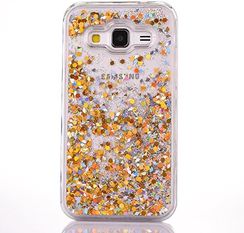DStores Galaxy S7 Edge Case, Creative Luxury Bling Glitter Infused Sparkle Moving Quicksand Liquid Protective Case Cover for Samsung Galaxy S7 Edge (Gold)