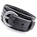 KONOV Mens Womens Leather Bracelet, Punk Rock Bangle, Fit 7-9 inch Adjustable, Black
