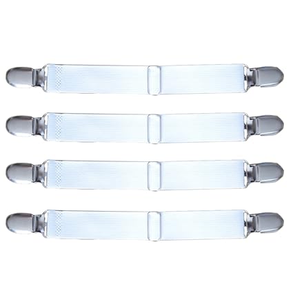 Baoblaze 4x Bettlakenspanner Lakenspanner Spanner Bettlaken Betttuchspanner Bügelbrett - 2 Köpfe weiß