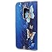 YOKIRIN Galaxy S9 Plus Case, Flip Folio Wallet Case PU Leather Slim-Fit Shockproof Soft TPU Interior Bumper Credit Card Slots Magnetic Closure Protective Cover Stylus Dust Plug, Butterfly