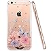 JAHOLAN iPhone SE 2022 Case,iPhone SE 2020 Case,iPhone 8/7 Case,Cute Girl Floral Design Clear Slim Cover Case for iPhone 6/6S/7/8/SE 2020 2022 - Pink Butterfly Flower