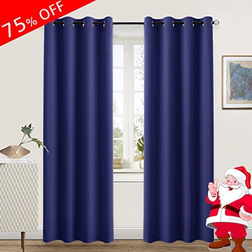 Midsummer Town Clutter Covering Multi-Use Curtain for a Shelf/ Wardrobe/ Closet/ Storage Area -52 inch Wide x 96 inch Long - Navy Blue - 1 Pcs