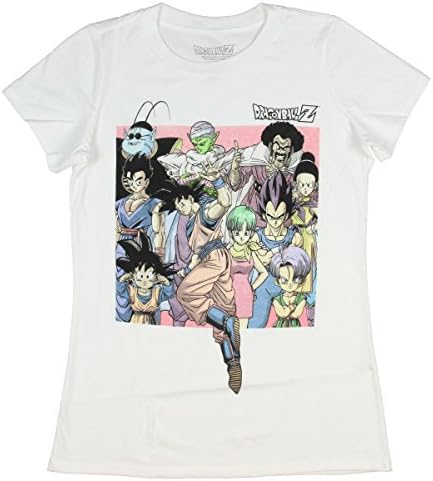 Dragon Ball Z Juniors Group Box Pink Pose T-Shirt (Medium)