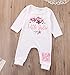 Newborn Baby Girls LITTLE SISTER Flower Rompers Bodysuits Toddler Pajamas Clothes (3-6M, white)