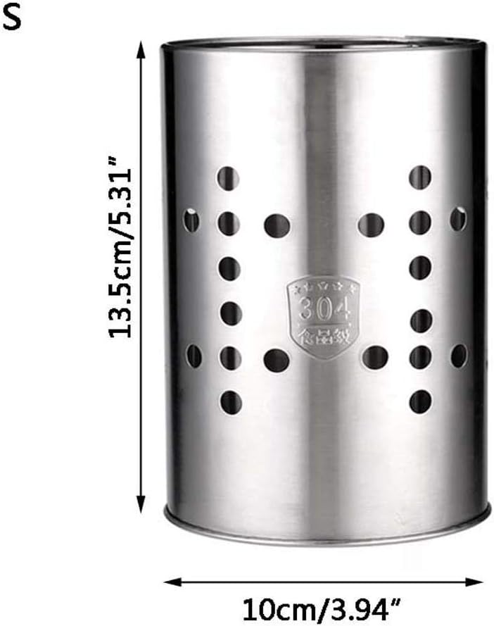 RROVE 304 Stainless Steel Kitchen Cooking Utensil Holder Crock Drainer Flatware Caddy Cutlery Organizer Tableware Storage Serving Tool