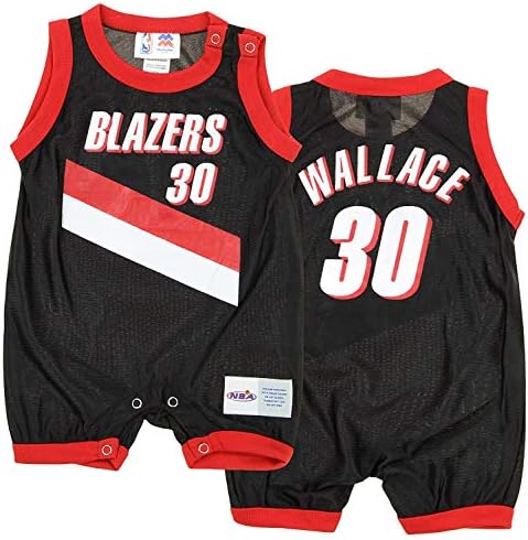 Mighty Mac Portland Trail Blazers Rasheed Wallace #30 NBA Baby Boys Retro Romper, Black