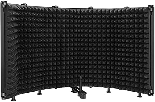 Microphone Isolation Defend, 5-Panel Pop Filter Skilled Foldable Vocal Sales space Excessive Density Absorbent Foam Go well with for Blue Yeti & Any Condenser Mic, Studio Sound Recording Podcasts Singing