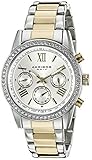 Akribos XXIV Women's AK872TTG Round Silver Dial Three Hand Quartz Two Tone Bracelet Watch