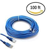HUACAM HCM07 Cat5 Patch Cord Cable 100 ft Ethernet Cable Internet Cable Ethernet Cable Network Cable For PC Mac Laptop PS4 Xbox Modem Router Blue