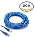 HUACAM HCM07 Cat5 Patch Cord Cable 100 ft Ethernet Cable Internet Cable Ethernet Cable Network Cable For PC Mac Laptop PS4 Xbox Modem Router Blue