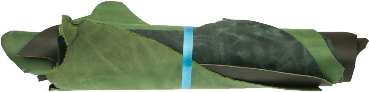 Langlauf Leather Scraps 1 kg -various shades of green assorted- A3 size - Offcuts Craft Pieces, Ideal For Any Craft Work e.g. Repair Bags, Furniture. 100% Genuine Leather Schuhbedarf