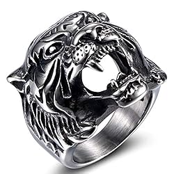 SAINTHERO Men's 316L Stainless Steel Ring Band