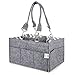 Colorful Baby Diaper Caddy – Nursery Storage Caddy and Car Organizer Bin – Easily Holds Diapers, Wipes, Toys | Baby Shower Gift for Newborn and Moms – Portable Tote Travel Diaper Bag (Moonlight Grey)