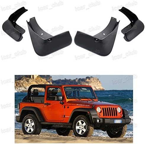 4Pcs Car Mud Flaps Splash Guard Fender Mudguard Front & Rear for Jeep Wrangler 2007-2016 SUV