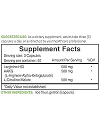 Extra Strength L Arginine, Suplemento de refuerzo de óxido nitrico de 1500 mg para crecimiento...