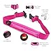 Sport2People LED Reflective Running Belt Pouch with USB Rechargeable Light - Key, iPhone X 6 7 8 Plus Cell Phone Holder for Runners - Best Visibility during Walking and Cycling (Pink fluo with LED)