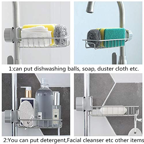 Stainless steel faucet drain rack,Draining Basket Faucet Clip Kitchen Holders Racks Soap Sponge Dishwashing Liquid Drainer Brush Storage Organizer Shelf, Sink Accessories ventilation Drying Shelf