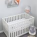 NoJo Aztec Mix & Match 100% Cotton Elephants Photo Op Crib Sheet, Grey, White, Aqua