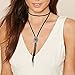 N.egret Faux Bolo Tie Long Choker Necklace Office Jewelry Vintage Black Necklace Gothic Gifts for Women