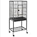SUNCOO 53 in Large Flight Cage with Detachable Stand,Wrought Iron Heavy Duty Bird Cage for Parrot Budgie Parakeet Cockatoo Wooden Perch Storage Shelf Rolling Wheels, Big Metal Bird Aviary Cage Blackthumb 1