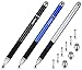 CCIVV Stylus Pen Fine Point & Mesh Tip 2 in 1 for Touch Screen Tablet and Cellphone (Pack of 3, Black/Blue/Silver)