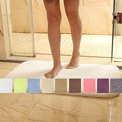 Bath Mat Bathroom Rug(24x16，White) - Extra Soft Cozy and Non Slip Rugs，Original Luxury Absorbent Shaggy Perfect Plush Carpet Mats for Tub,Machine Wash/Dry,Shower, and Bath Room Bedroom Livingroom