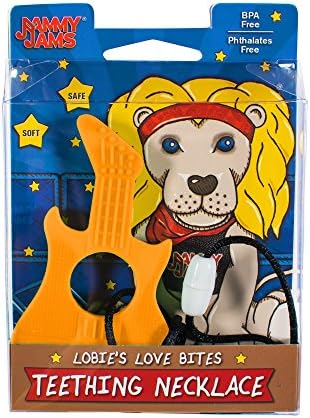 Lobie's Love Bites: Guitar Teething Necklace - Orange