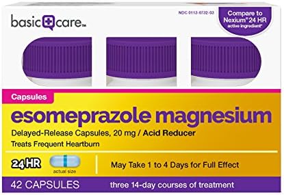 Basic Care Esomeprazole Magnesium Delayed-Release Capsules, 20 mg, 42 Count