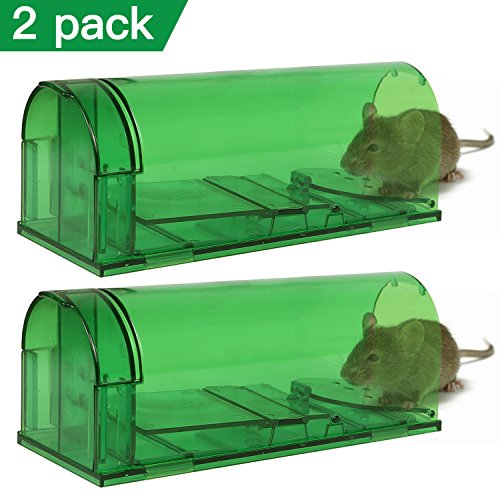 Yeeteching Humane Smart Mouse Trap(2-pack) Live Catch and Release of Mice, Safe Around Children & Pets, Improved Design with Added Ventilation Yeeteching Humane Smart Mouse Trap(2-pack) Live Catch and Release of Mice, Safe Around Children & Pets, Improved Design with Added Ventilation