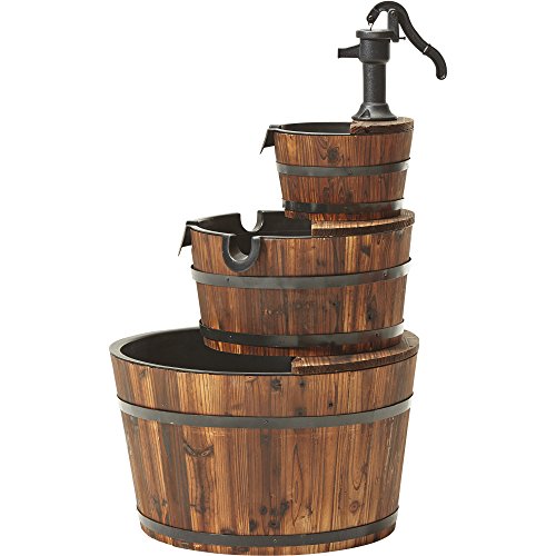 Kotulas 3-Tier Wooden Water Fountain with Pump