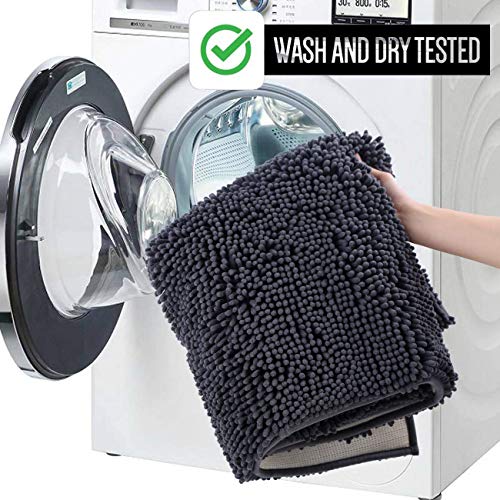 KMAT Bath Mats Luxury Chenille Bathroom Rugs(2 PCS), Soft Plush AntiSlip 28"x47" Shower Rug +20