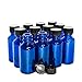 (24 Pack) 1 oz. Cobalt Blue Boston Round with Black Cone Cap