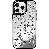 CASETiFY Mirror Case for iPhone 16 Pro Max [Reflective / 4.9 ft. 1X Military Grade Drop Protection/Compatible with Magsafe] - Chrome Doodles - Silver on Black