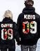 Rodeheet Pullover Couple Hoodie, King and Queen Letter Printed Matching Casual Hooded Sweatshirt
