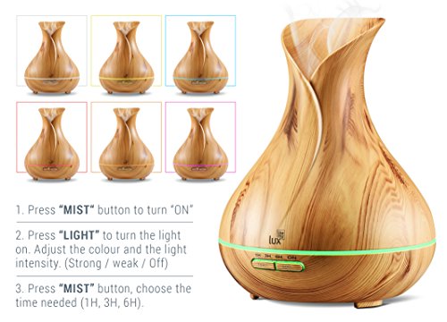 [- Aroma Diffuser, Likemylux 400ml Ultraschall Öl Diffusor LED mit 7 Licht Farben Duftzerst&au