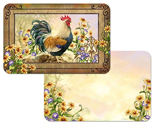 Set of 4 Reversible Placemats (Country Charm - Rooster)