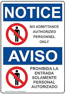 Moonluna Señal de Aviso OSHA con información de Solo Personal