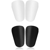4pcs Mini Soccer Shin Guards, 3.94x2.36 Inch Small Shin Guards Extra Mini Shin Pads Protective Equipment Tiny Guards for Teenagers Adults Boys Girls (Black +White)