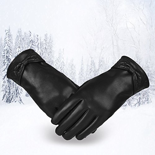 Vbiger Touchscreen Handschuhe Outdoor Handschuhe für Damen, Schwarz-2, S