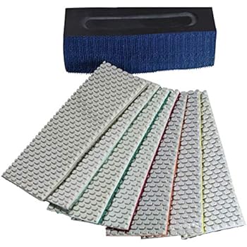 Stadea HPW110H Diamond Hand Polishing Pads Flexible for Concrete Glass Marble Stone Polishing, 7 Pads 1 Backing Pad Set