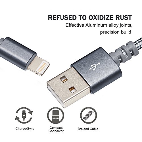 Lightning Cable, Begonia 4PACK (3FT & 6ft) Nylon Braided Charging Cable Cord Lightning to USB Cable Charger Compatible with iPhone,iPad, iPod and More (cool grey)